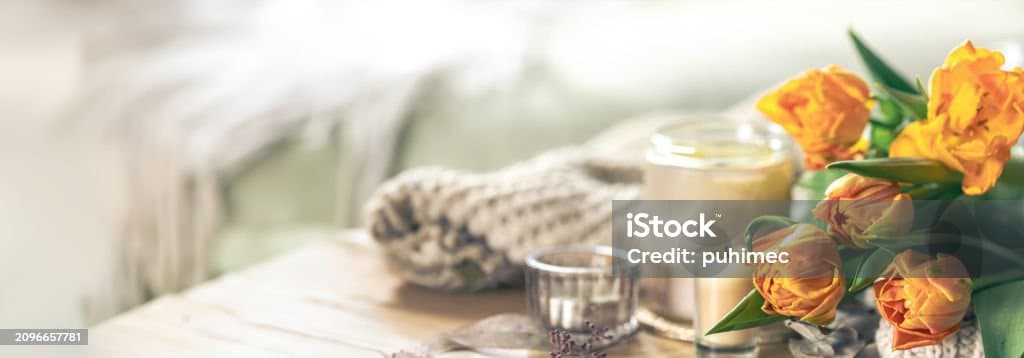 Cozy atmosphere with candles