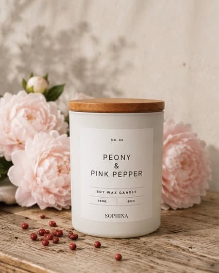 Peony & Pink Pepper, Świece Sojowe